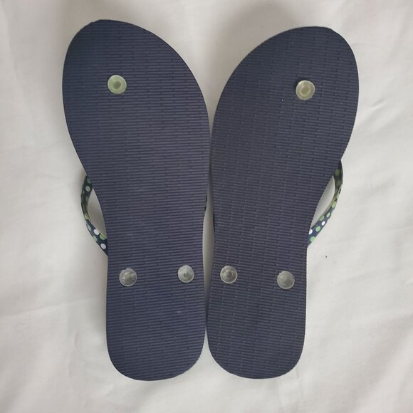 Vera Bradley Women's Blue Green White Luck Stripe Flip Flops Size 10 NWOT - Picture 9 of 12